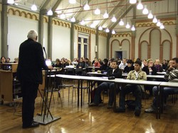 Die Ringvorlesung in der historischen Aula des HAWK-Geb&auml;udes am Hohnsen 