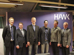 (v.r.n.l) Prof. Dr. Georg Klaus, Mark T&ouml;bermann, Benjamin Spitzbart, Christian Clausen, Dr. Chr